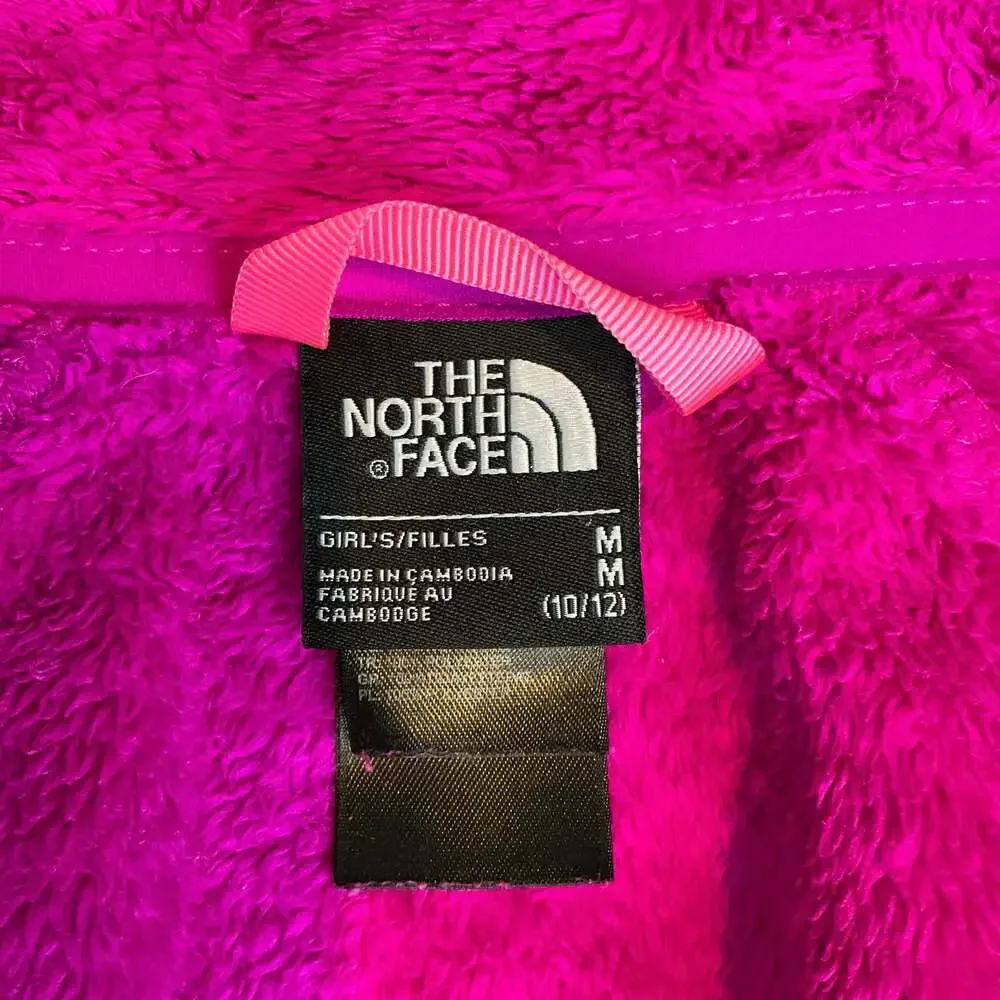 The North Face Girl's Osolita Full Zip Fuzzy Fleece Jacket Pink Medium 10/12